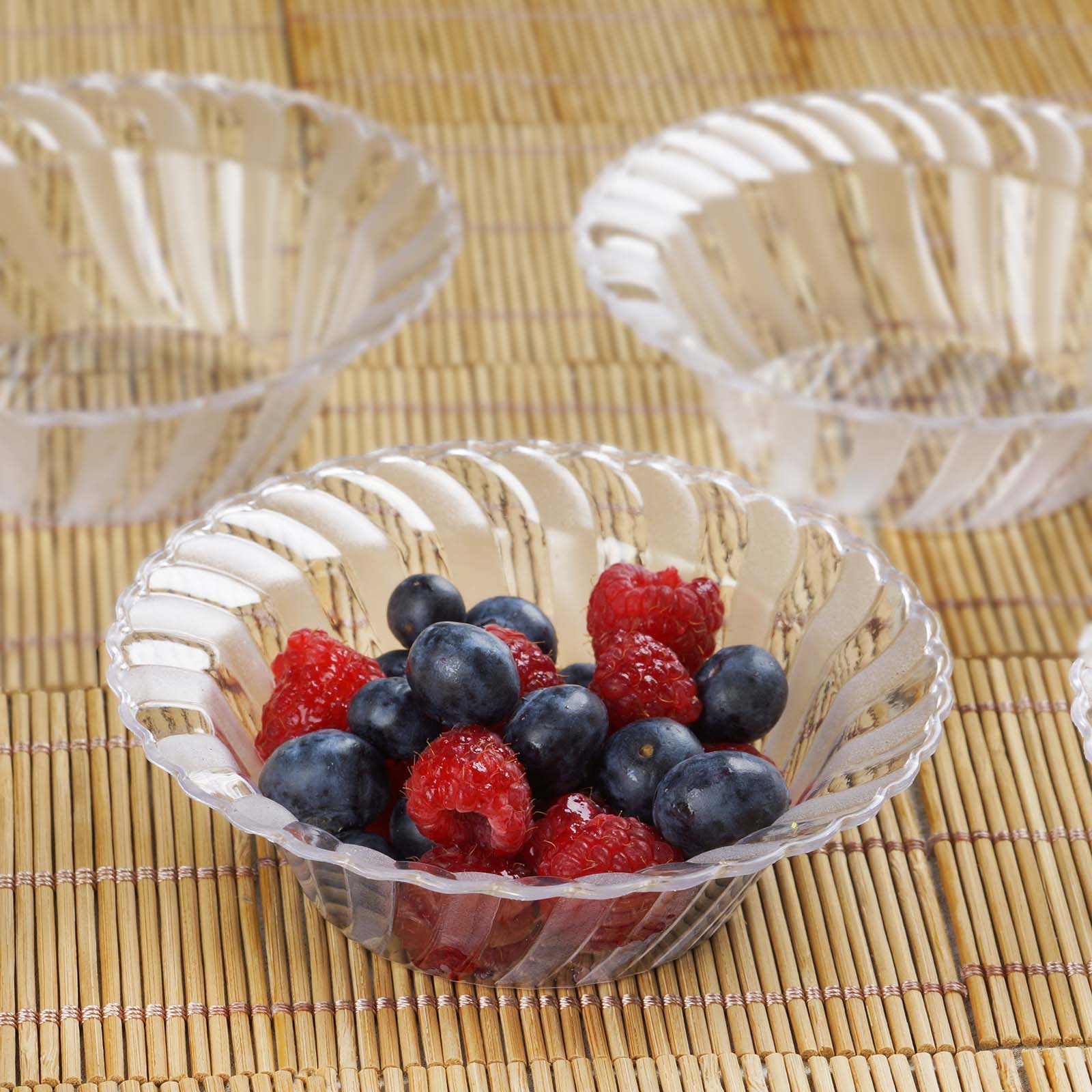 Efavormart 24 Pack | 3.5oz Clear Plastic Mini Party Bowl, Lid And Spoon ...