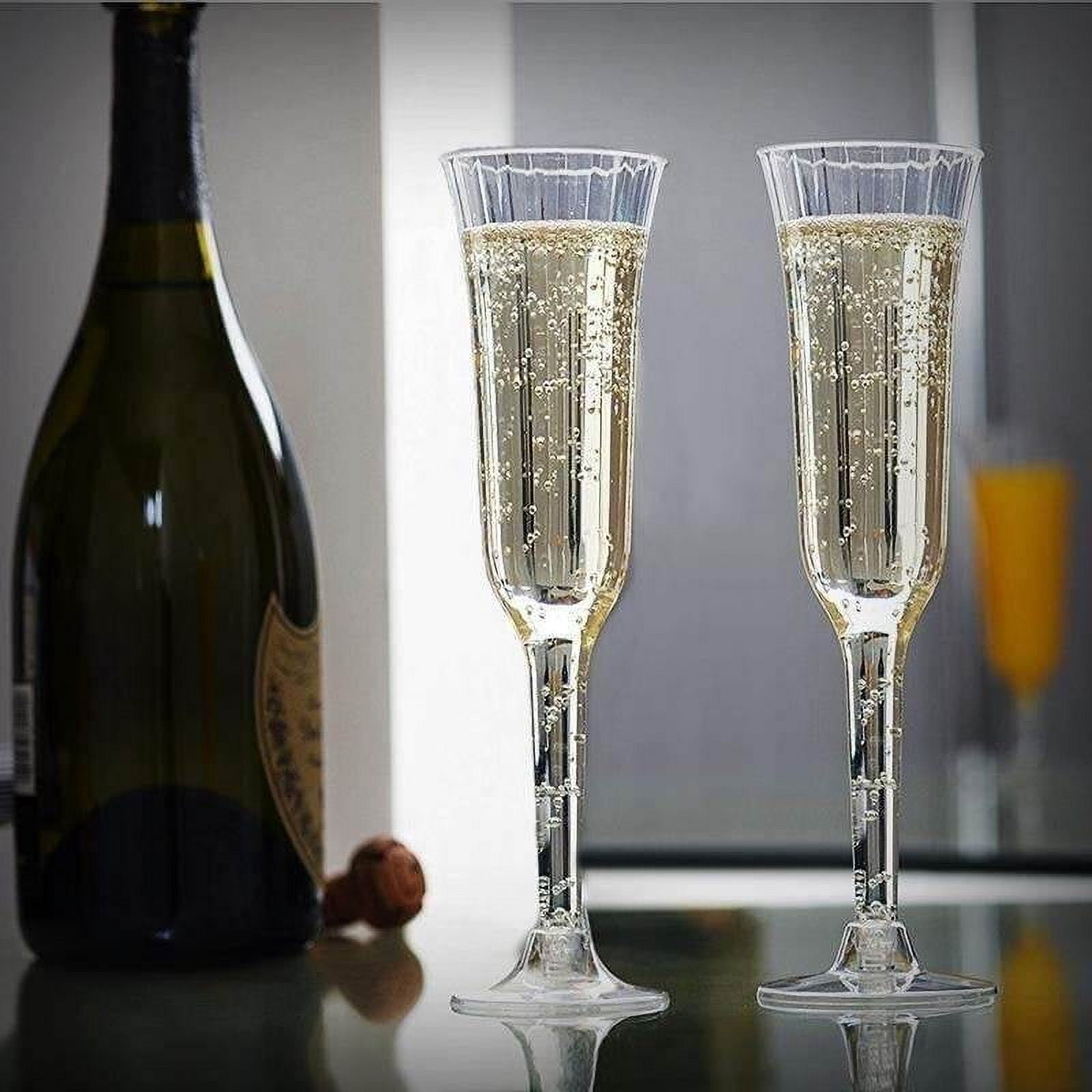 Efavormart 60 Pcs Disposable Clear Plastic  Champagne Flutes for Wedding Birthday Party Banquet Events Cocktail Cups - Clear
