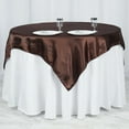 thumbnail image 1 of Efavormart 60" SATIN Square Tablecloth Overlay For Wedding Catering Party Table Decorations CHOCOLATE Square Tablecloth Cover, 1 of 8