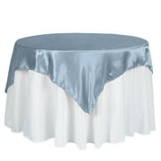 Efavormart 60" SATIN Square Tablecloth Overlay For Wedding Catering Party Table Decorations DUSTY BLUE Square Tablecloth Cover