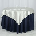 thumbnail image 1 of Efavormart 60" SATIN Square Tablecloth Overlay For Wedding Catering Party Table Decorations IVORY Square Tablecloth Cover, 1 of 9