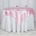 thumbnail image 1 of Efavormart 60" SATIN Square Tablecloth Overlay For Wedding Catering Party Table Decorations PINK Square Tablecloth Cover, 1 of 9