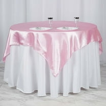Efavormart 60" SATIN Square Tablecloth Overlay For Wedding Catering Party Table Decorations PINK Square Tablecloth Cover