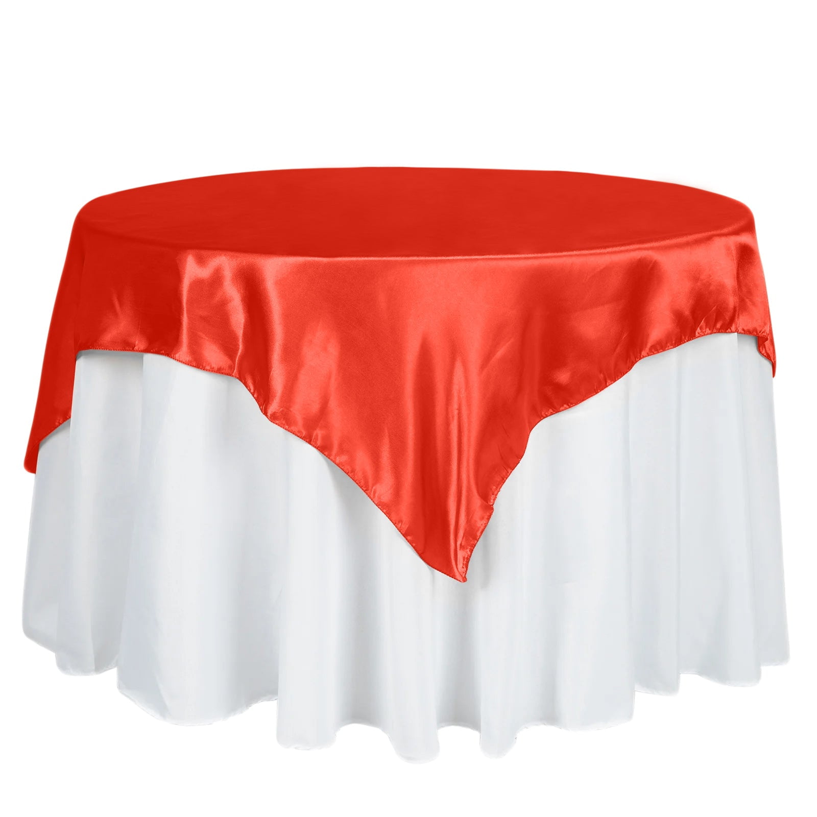 Efavormart 60" SATIN Square Tablecloth Overlay For Wedding Catering