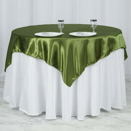 Efavormart 60" SATIN Square Tablecloth Overlay For Wedding Catering Party Table Top Decorations MOSS / WILLOW