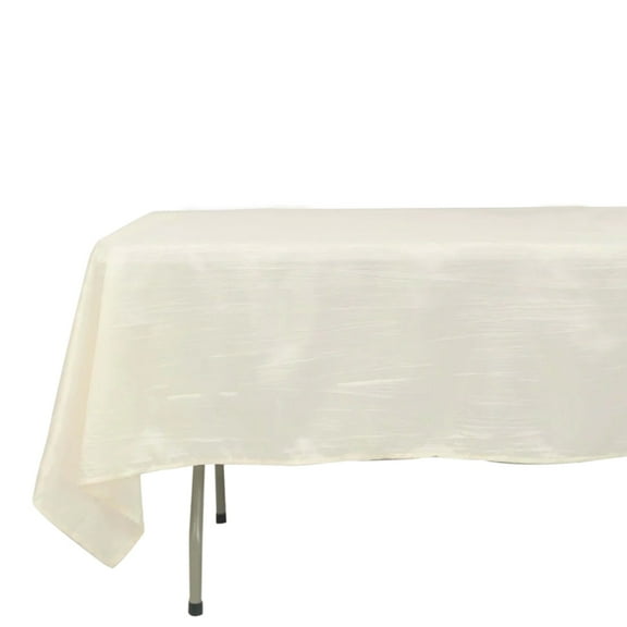 Efavormart 60" X 102" - Ivory Accordion Crinkle Taffeta Rectangular Table Cover - Perfect for Wedding Ceremonies, Parties, Upscale Occasions, Birthday Celebrations, and Any Special Event