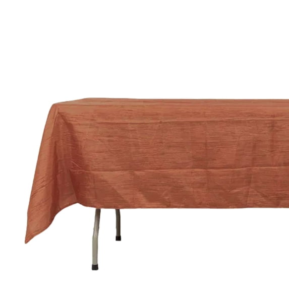 Efavormart 60" X 102" - Terracotta Accordion Crinkle Taffeta Rectangular Table Cover - Perfect for Wedding Ceremonies, Parties, Upscale Occasions, Birthday Celebrations, and Any Special Event