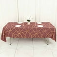 thumbnail image 1 of Efavormart 60"X102" Cinnamon Rose Polyester Rectangular Tablecloth With Gold Foil Geometric Pattern - Perfect for Wedding, Party, Event, Home Décor, Special Occasions, Banquet, and Decoration - Modi, 1 of 11
