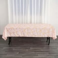thumbnail image 1 of Efavormart 60"X102" Polyester Rectangular Tablecloth With Gold Foil Geometric Pattern - Modish Flair - Perfect for Wedding, Party, Event, Home Décor, Special Occasions, Banquet - Blush/Rose Gold, 1 of 11