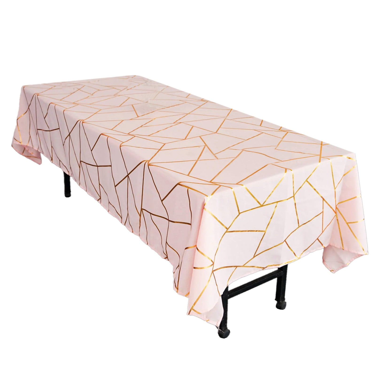 Efavormart 60"X102" Polyester Rectangular Tablecloth With Gold Foil ...