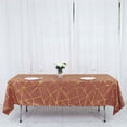 thumbnail image 1 of Efavormart 60"X102" Terracotta Polyester Rectangular Tablecloth With Gold Foil Geometric Pattern - Perfect for Wedding, Party, Event, Home Décor, Special Occasions, Banquet, and Decoration - Modish, 1 of 11