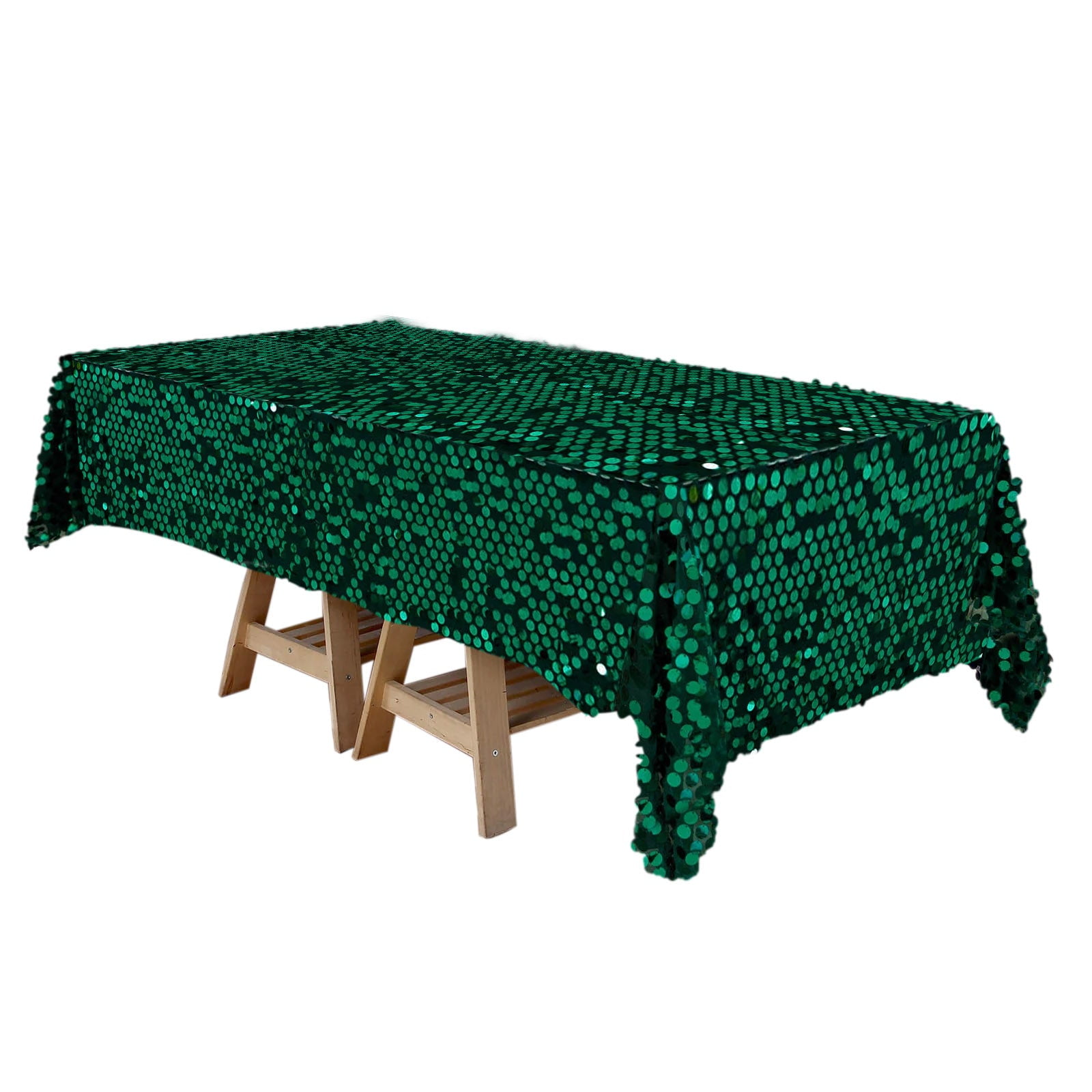 Efavormart 60"x102" Big Payette Hunter Emerald Green Sequin Rectangle ...
