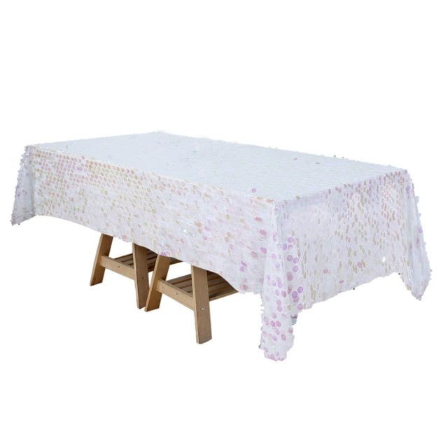 Efavormart 60"x102" Big Payette Iridescent Sequin Rectangle Tablecloth ...