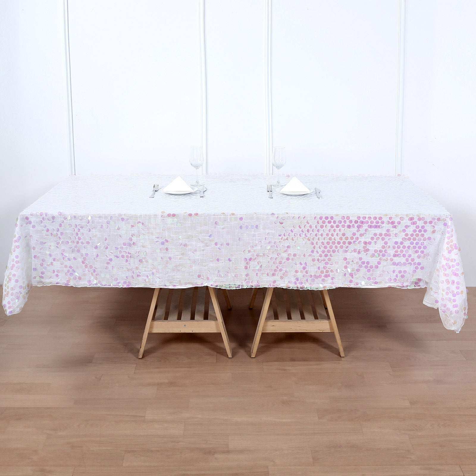 Efavormart 60"x102" Big Payette Iridescent Sequin Rectangle Tablecloth ...