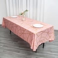 thumbnail image 1 of Efavormart 60"x102" Dusty Rose Rectangle Polyester Tablecloth With Gold Foil Geometric Pattern, 1 of 11