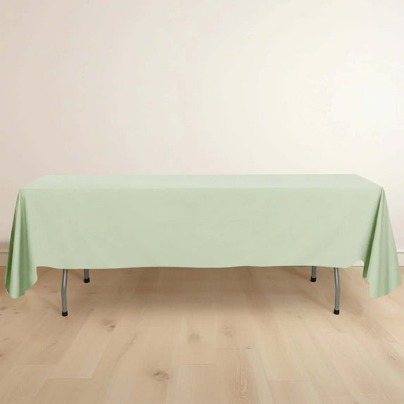 Efavormart 60"x102" Sage Green Premium Scuba Rectangular Tablecloth, Wrinkle Free Polyester Seamless Tablecloth