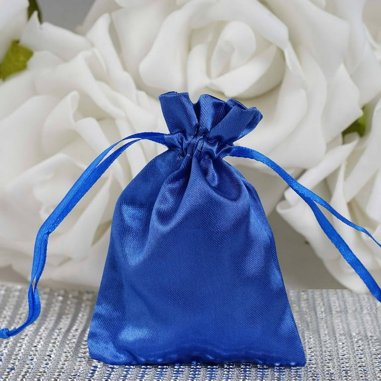 Efavormart 60PCS ROYAL BLUE Satin Gift Bag Drawstring Pouch