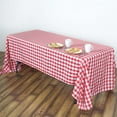 thumbnail image 1 of Efavormart 60x102" Red/White Perfect Picnic Inspired Checkered Polyester Tablecloths For Party Event Decor, 1 of 9