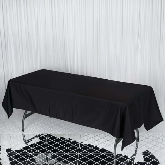 Efavormart 60x102" Seamless Premium BLACK 200 GSM Linens Polyester Rectangle Tablecloth Commercial Grade For Wedding Banquet Restaurant