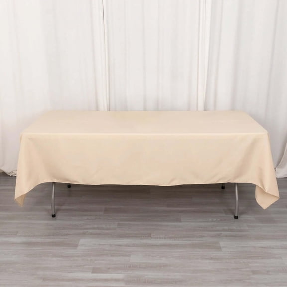Efavormart 60x102" Seamless Premium Beige 200 GSM Linens Polyester Rectangle Tablecloth Commercial Grade For Wedding Banquet Restaurant