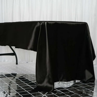Efavormart 60x126" Rectangle BLACK Wholesale SATIN Tablecloth Banquet Linen Wedding Party Restaurant Tablecloth