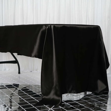 Efavormart 60x126" Rectangle BLACK Wholesale SATIN Tablecloth Banquet Linen Wedding Party Restaurant Tablecloth