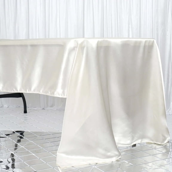 Efavormart 60x126" Rectangle IVORY Wholesale SATIN Tablecloth Banquet Linen Wedding Party Restaurant Tablecloth