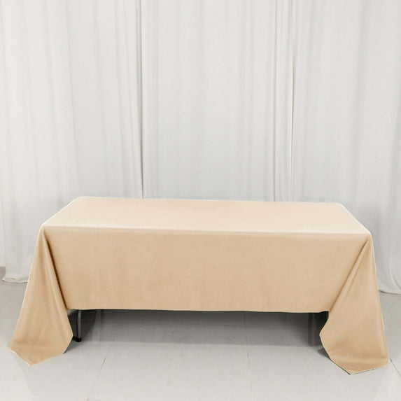 Efavormart 60x126" Seamless Premium Beige 200 GSM Linens Polyester Rectangle Tablecloth Commercial Grade For Wedding Banquet Restaurant