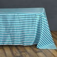 thumbnail image 1 of Efavormart 60x126" WHITE / TURQUOISE Striped Wholesale SATIN Banquet Table Linens Wedding Party Restaurant Tablecloth, 1 of 8