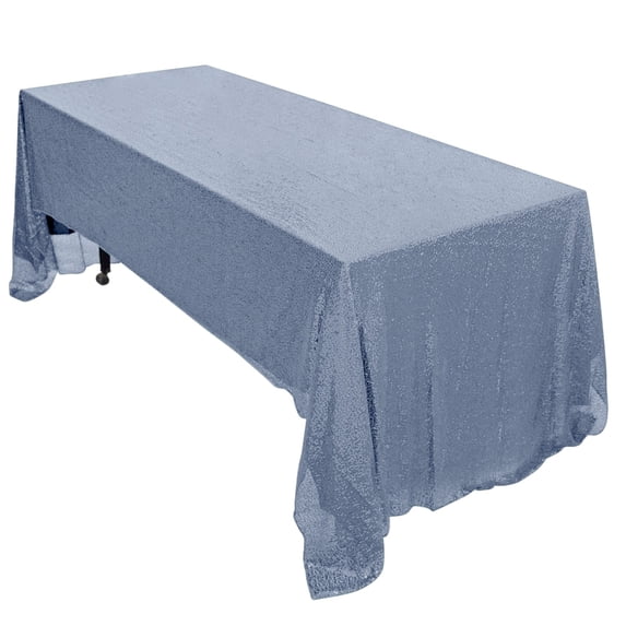 Efavormart 60x126" Wholesale Rectangle Table Cover Premium Sparkly SEQUIN Tablecloth For Banquet Wedding Party - Dusty Blue