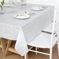 thumbnail image 1 of Efavormart 65" White Square Plastic Lace Design Tablecloth, Disposable Lace Print Tablecloth, 1 of 11