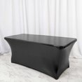 thumbnail image 1 of Efavormart 6FT Metallic Rectangular Stretch Spandex Table Cover for Wedding Kitchen Dining Events - Black, 1 of 10