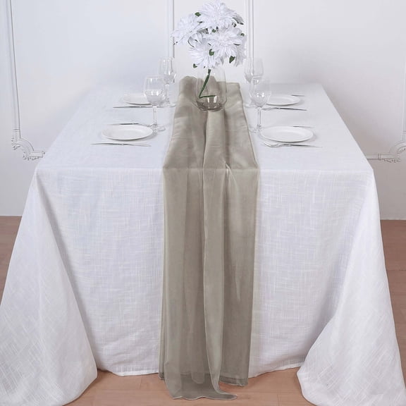 Efavormart 6FT Natural Premium Chiffon Table Runner for Party Dining Banquet Events Restaurant Kitchen Home and Multi-Use