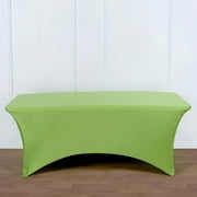 Efavormart 6FT Rectangular Stretch Spandex Tablecloth for Wedding Kitchen Dining Events - Lime Green