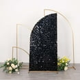 thumbnail image 1 of Efavormart 6ft Black Big Payette Sequin Chiara Backdrop Stand Cover For Half Moon Wedding Arch, 1 of 11