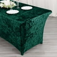 thumbnail image 1 of Efavormart 6ft Hunter Emerald Green Crushed Velvet Stretch Fitted Rectangular Table Cover, 1 of 5