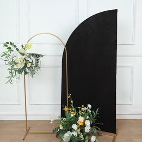 Efavormart 6ft Matte Black Fitted Spandex Half Moon Wedding Arch Cover, Custom Fit Chiara Backdrop Stand Cover