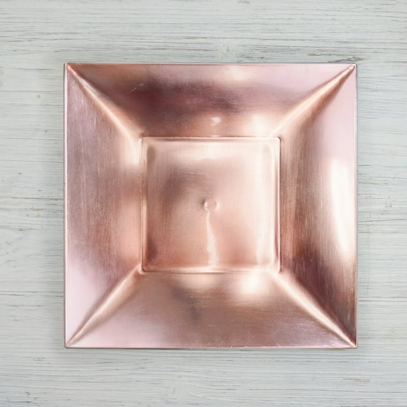 Efavormart 6pcs 12" x 12" Blush Rose Gold Square Charger Plates Dinner Chargers for Tabletop Decor Holiday Wedding Catering