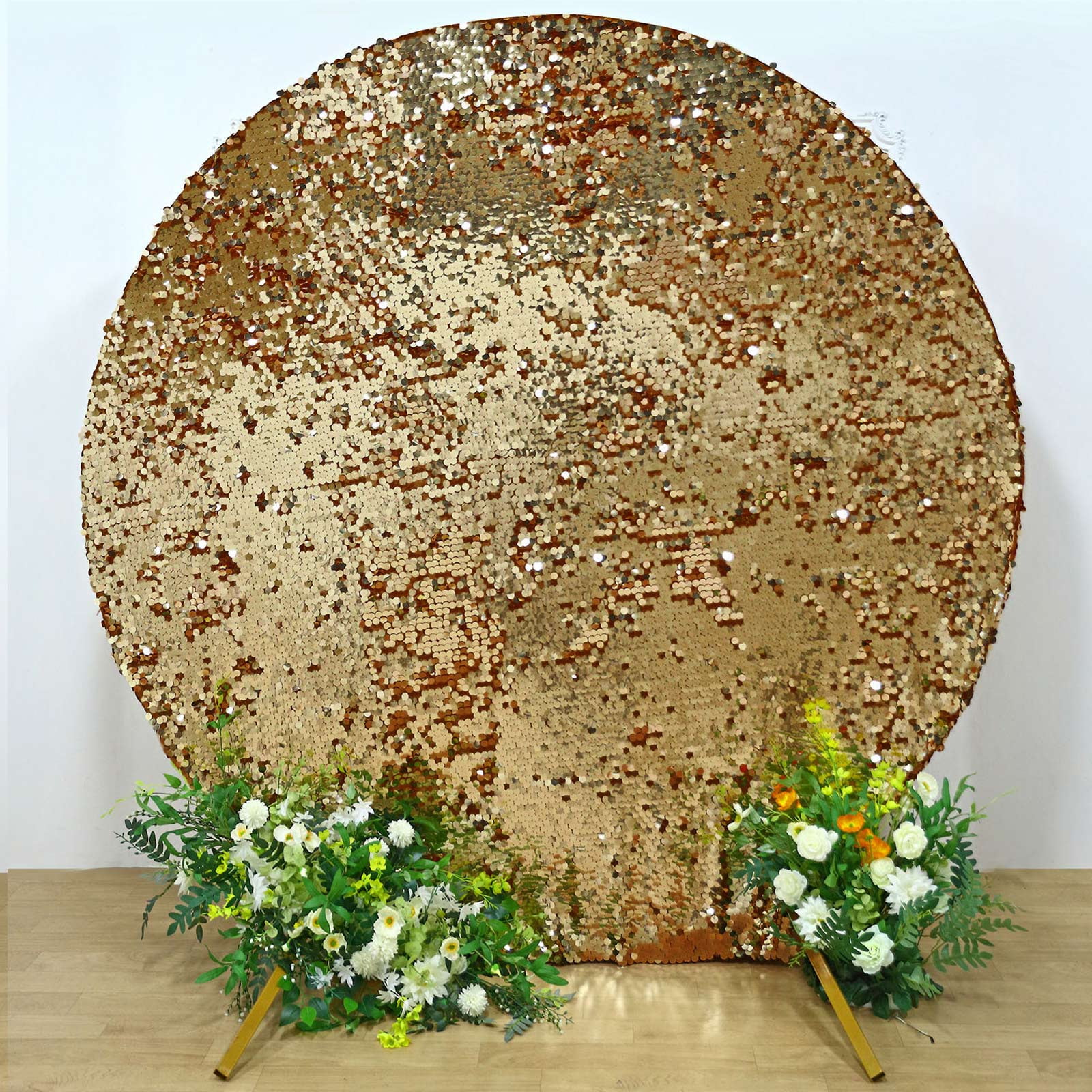 Efavormart 7.5ft Gold Big Payette Sparkle Sequin Round Wedding Arch ...