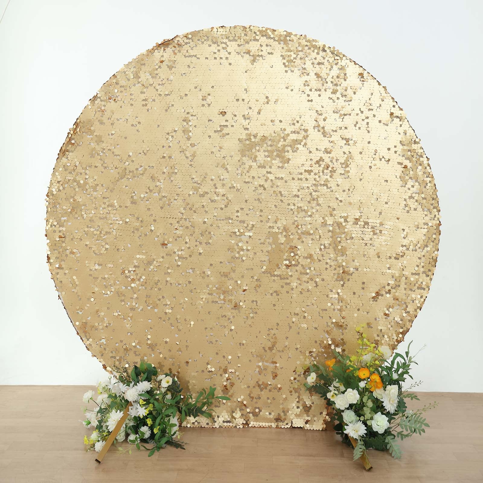 Efavormart 7 5ft Matte Champagne Big Payette Sparkle Sequin Round