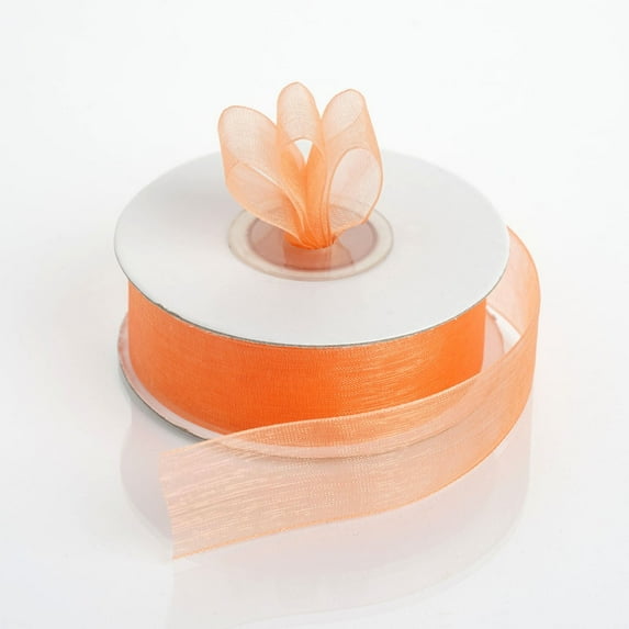 Efavormart 7/8" Organza Ribbon For Gift Package Wrapping, Hair Bow Clips & Accessories Making Crafting Sewing, Wedding-Coral Orange