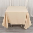 thumbnail image 1 of Efavormart 70" Beige 200 GSM Seamless Premium Polyester Square Tablecloth, 1 of 11