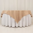 thumbnail image 1 of Efavormart 70" Nude 200 GSM Seamless Premium Polyester Square Tablecloth, 1 of 11