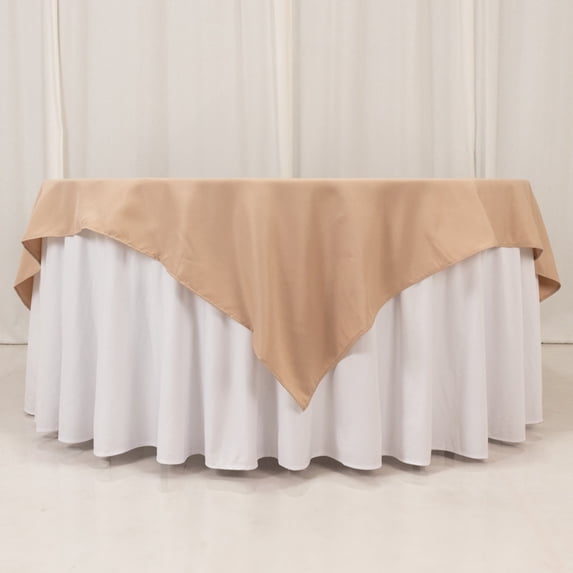 Efavormart 70" Nude 200 GSM Seamless Premium Polyester Square Tablecloth