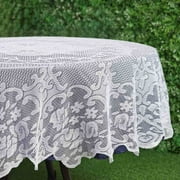 Efavormart 70 Premium Lace White Round Tablecloth For Banquet Party Wedding Event Home Decoration