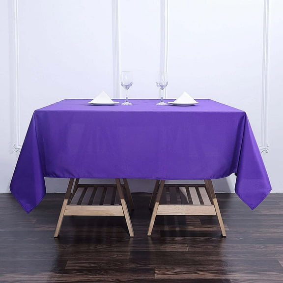 Efavormart 70" Premium Square Polyester Tablecloth for Wedding Kitchen Dining Events - Purple