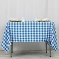 thumbnail image 1 of Efavormart 70" Square Blue & White Checkered Wholesale Gingham Polyester Linen Picnic Restaurant Dinner Tablecloth, 1 of 9
