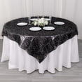 thumbnail image 1 of Efavormart 72" Black Metallic Fringe Shag Tinsel Square Polyester Table Overlay, 1 of 5