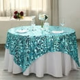 thumbnail image 1 of Efavormart 72" Premium Big Payette Sequin Overlay For Wedding Banquet Catering Party Table Decorations-Turquoise, 1 of 11