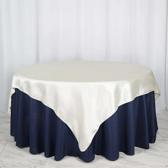 Efavormart 72" SATIN Square Tablecloth Overlay For Wedding Catering Party Table Decorations IVORY Square Tablecloth Cover